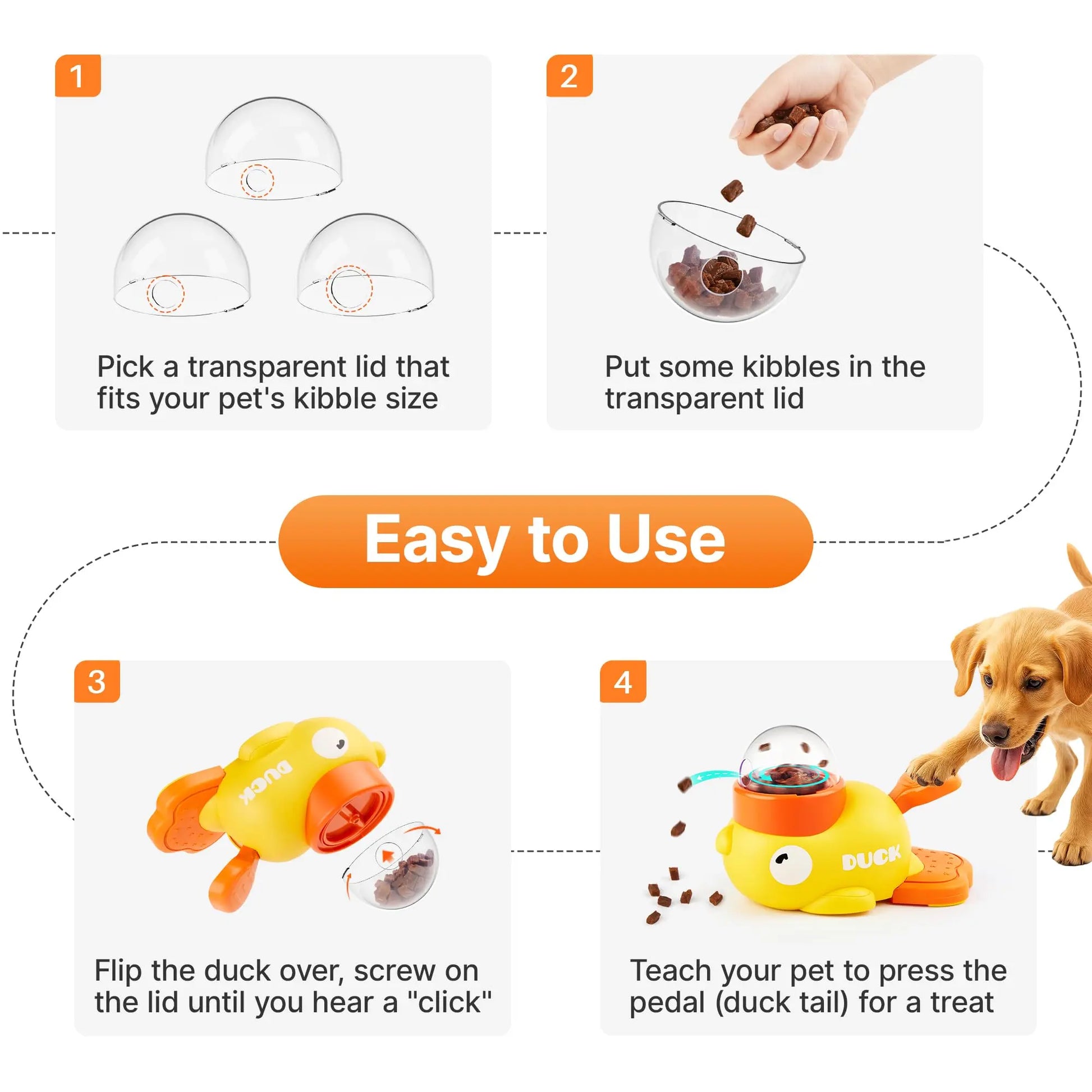 Potaroma Interactive Cat Puzzle Treat Dispenser Toy, Duck-Shaped Food Slow Feeder for Cats and Small Dogs Enrichment, IQ Training and Exercise 8.6 Inches #Summervibes #Petlovers