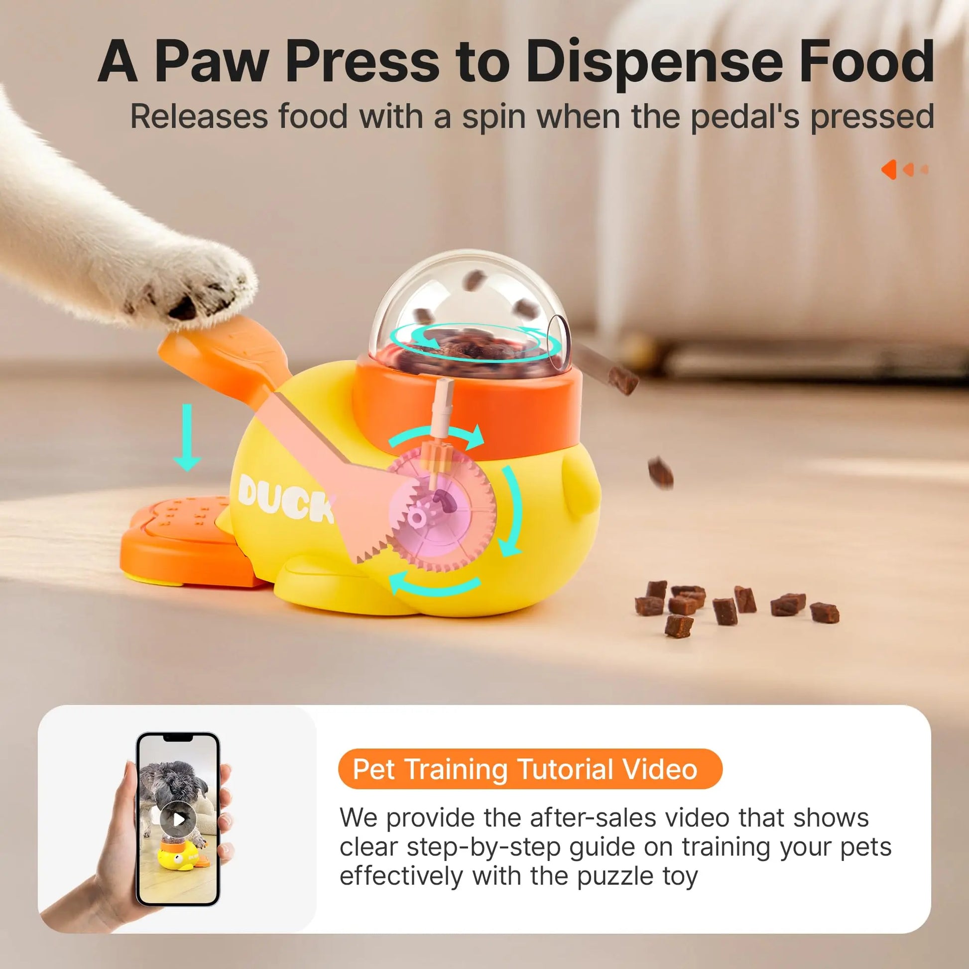 Potaroma Interactive Cat Puzzle Treat Dispenser Toy, Duck-Shaped Food Slow Feeder for Cats and Small Dogs Enrichment, IQ Training and Exercise 8.6 Inches #Summervibes #Petlovers