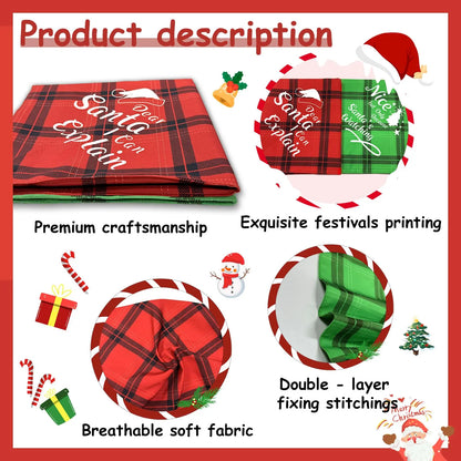 Christmas Dog Bandanas Funny, Dog Christmas Scarf 2 Packs, Pets Christmas Plaid Décor for Medium Large Dogs