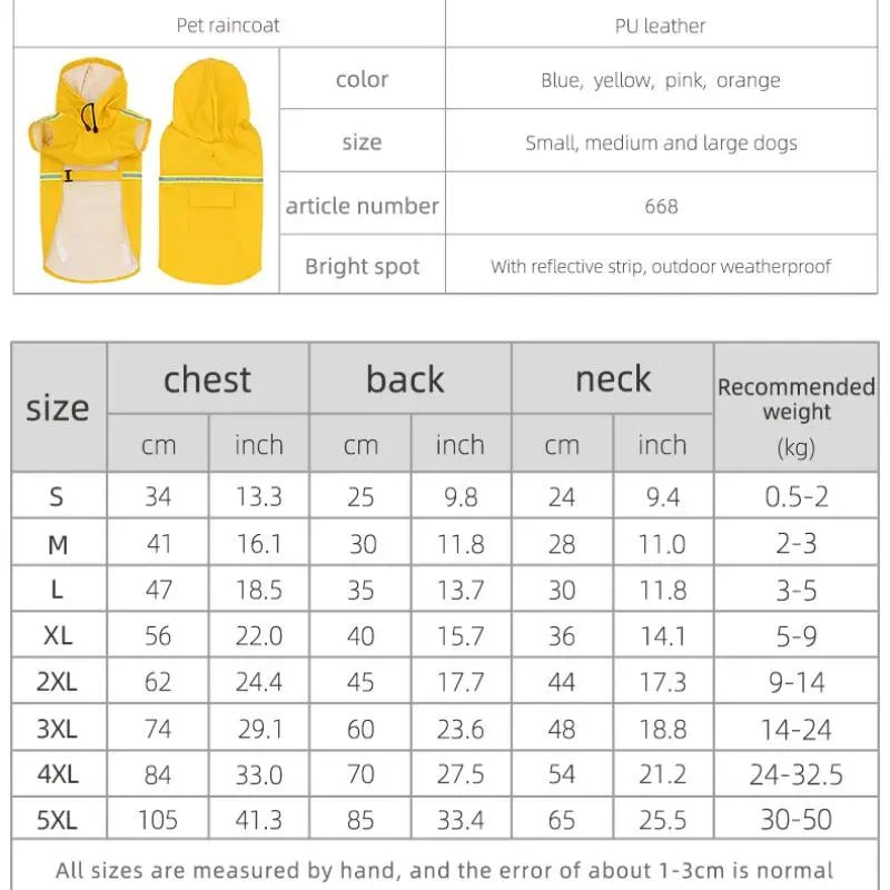 Reflective Strip Dog Raincoat, Waterproof Hooded Pet Raincoat, Breathable Outdoor Pet Raincoat for Small Medium Large Dogs, Dog Clothing, Clothes, Pet Supplies
