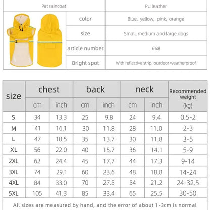 Reflective Strip Dog Raincoat, Waterproof Hooded Pet Raincoat, Breathable Outdoor Pet Raincoat for Small Medium Large Dogs, Dog Clothing, Clothes, Pet Supplies