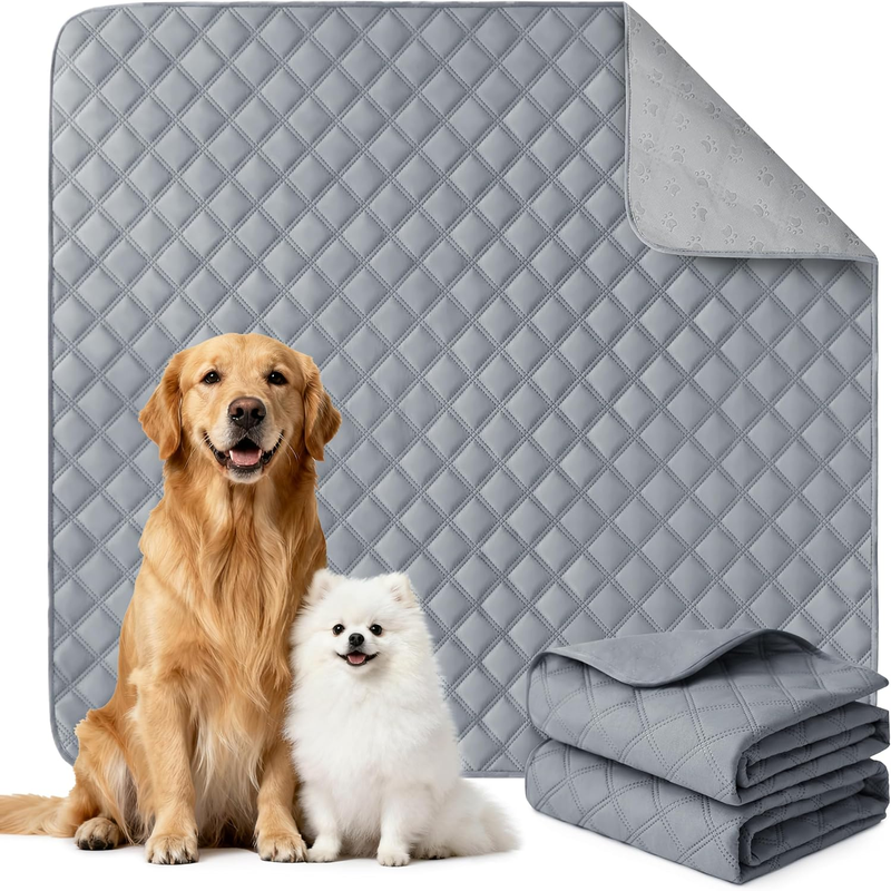 Reusable Washable Dog Pee Pads, Waterproof Non-Slip 36 x 41 Inch, 2-Pack