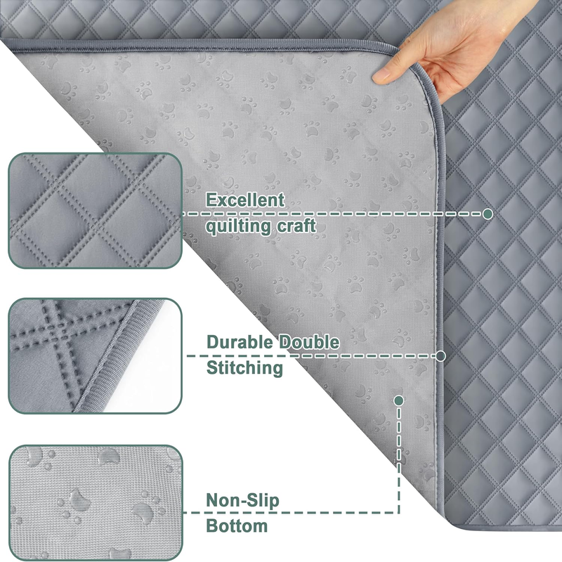 Reusable Washable Dog Pee Pads, Waterproof Non-Slip 36 x 41 Inch, 2-Pack