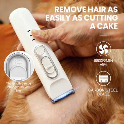 Pet Grooming Kit with 3-In-1 Function Includes 2 Trimmers 15 Accessories Positioning Combs High-Speed 5800 RPM Motor Rechargeable Battery Waterproof Durable Electric Pet Paw Trimmer Rechargeable Pet Trimmer Paw Grooming Trimmer