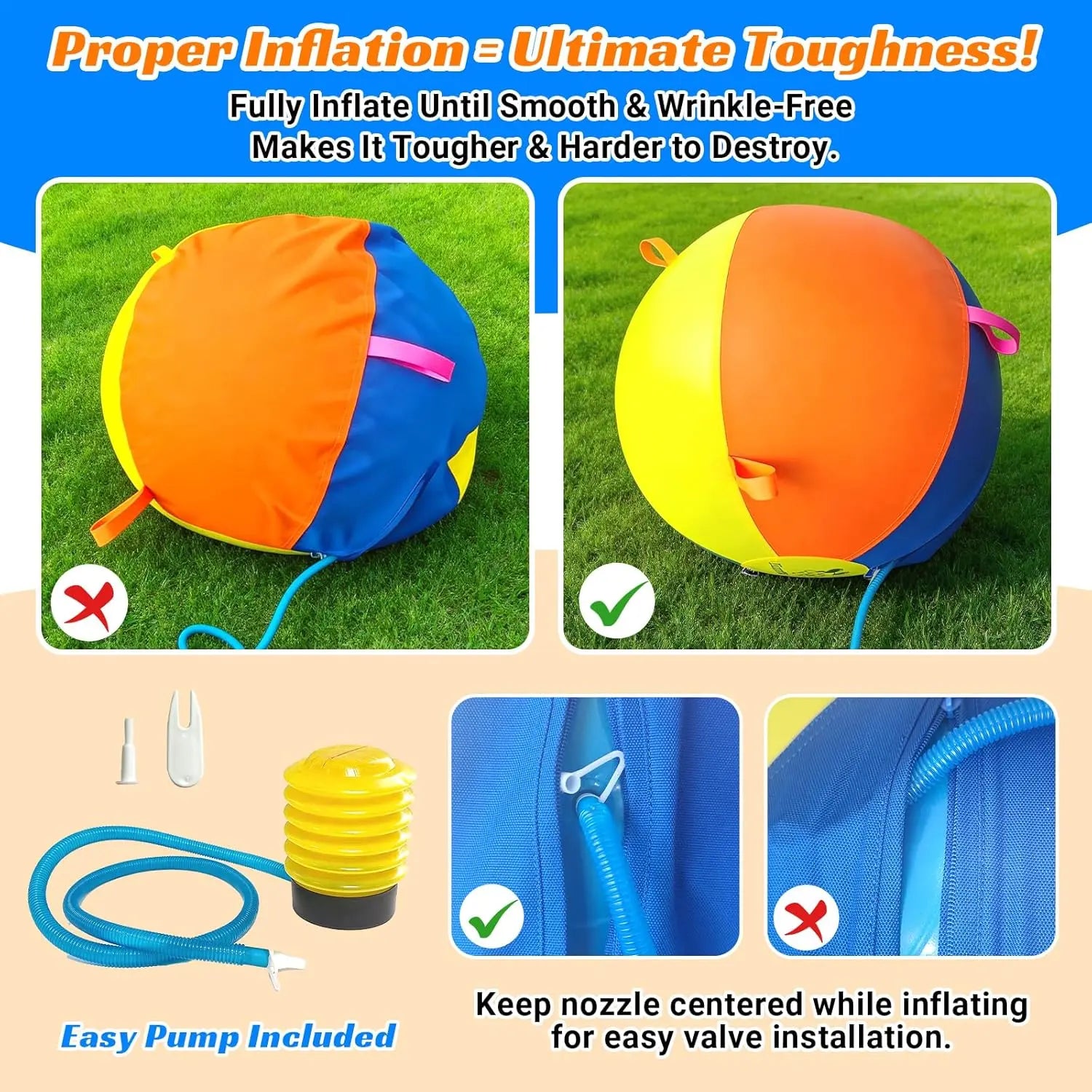 Hap Tim Herding Ball for Dogs Interactive Large Dog Ball with Handles Durable Outdoor Training Dog Toy for Medium to Large Dogs Corgis Australian Shepherd Cattle Dog Border Collie & Horses (NOT for Aggressive Chewing)