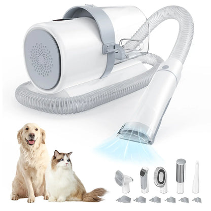Pet Grooming Vacuum Kit with Cordless Low Noise Dog Clippers, 2.5L Cup, 3 Suction Modes, and 5 Groomer Tools, Hair Trimmer