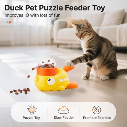 Potaroma Interactive Cat Puzzle Treat Dispenser Toy, Duck-Shaped Food Slow Feeder for Cats and Small Dogs Enrichment, IQ Training and Exercise 8.6 Inches #Summervibes #Petlovers