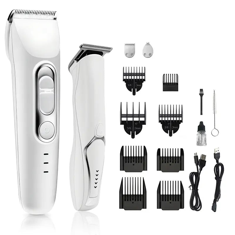 Pet Grooming Kit with 3-In-1 Function Includes 2 Trimmers 15 Accessories Positioning Combs High-Speed 5800 RPM Motor Rechargeable Battery Waterproof Durable Electric Pet Paw Trimmer Rechargeable Pet Trimmer Paw Grooming Trimmer