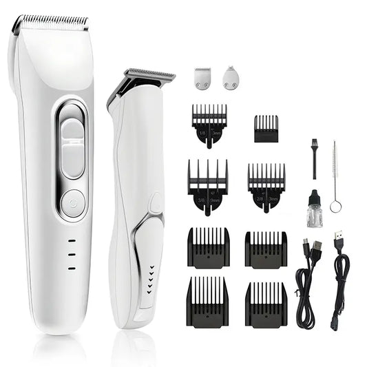 Pet Grooming Kit with 3-In-1 Function Includes 2 Trimmers 15 Accessories Positioning Combs High-Speed 5800 RPM Motor Rechargeable Battery Waterproof Durable Electric Pet Paw Trimmer Rechargeable Pet Trimmer Paw Grooming Trimmer