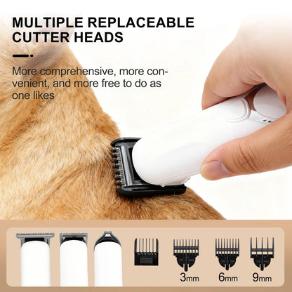 Pet Grooming Kit with 3-In-1 Function Includes 2 Trimmers 15 Accessories Positioning Combs High-Speed 5800 RPM Motor Rechargeable Battery Waterproof Durable Electric Pet Paw Trimmer Rechargeable Pet Trimmer Paw Grooming Trimmer
