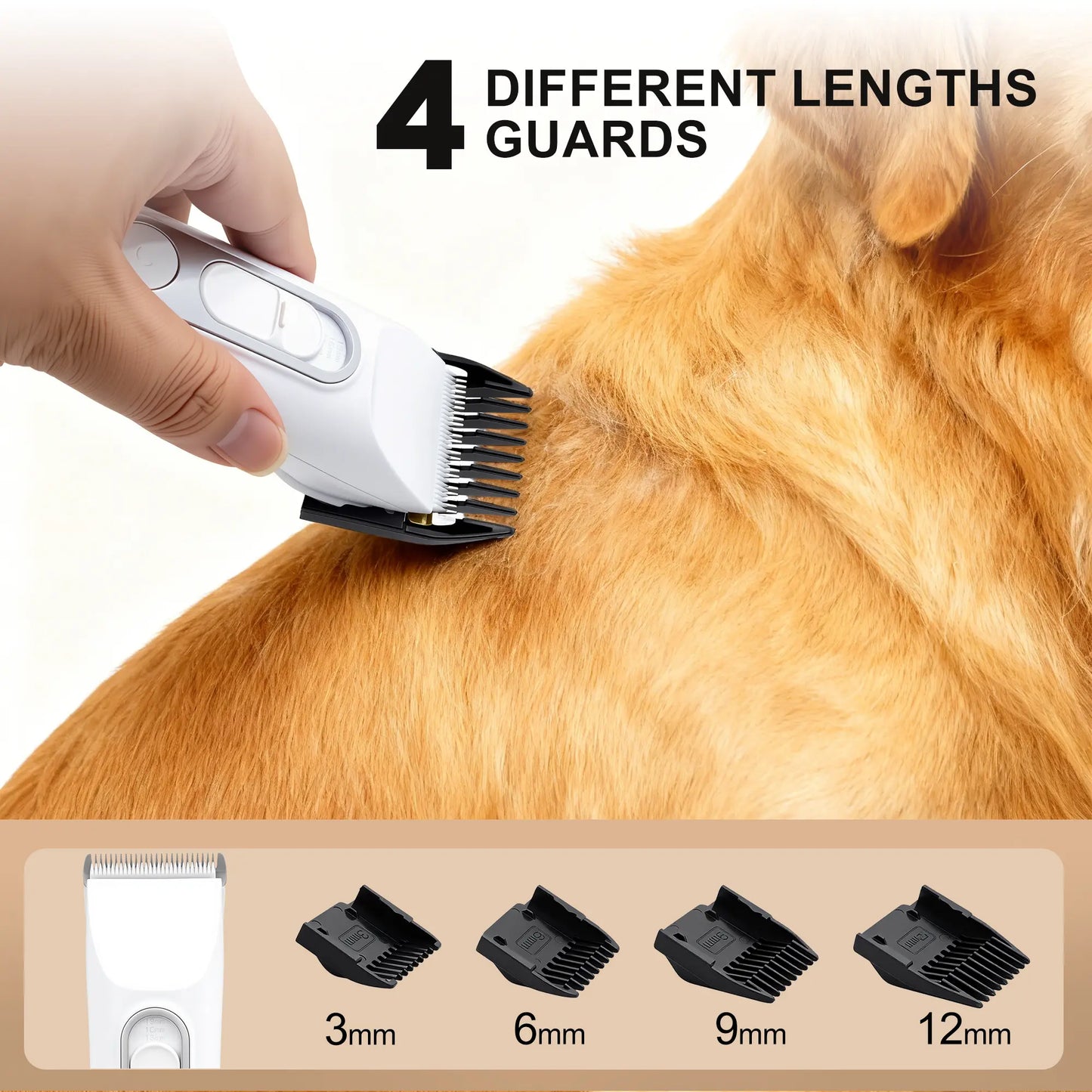 Pet Grooming Kit with 3-In-1 Function Includes 2 Trimmers 15 Accessories Positioning Combs High-Speed 5800 RPM Motor Rechargeable Battery Waterproof Durable Electric Pet Paw Trimmer Rechargeable Pet Trimmer Paw Grooming Trimmer